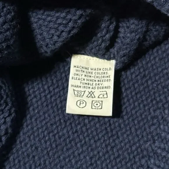 VTG Eddie Bauer Knit Sweater Vest Men's Size M Navy Blue 100% Cotton Sleeveless - Picture 5 of 8